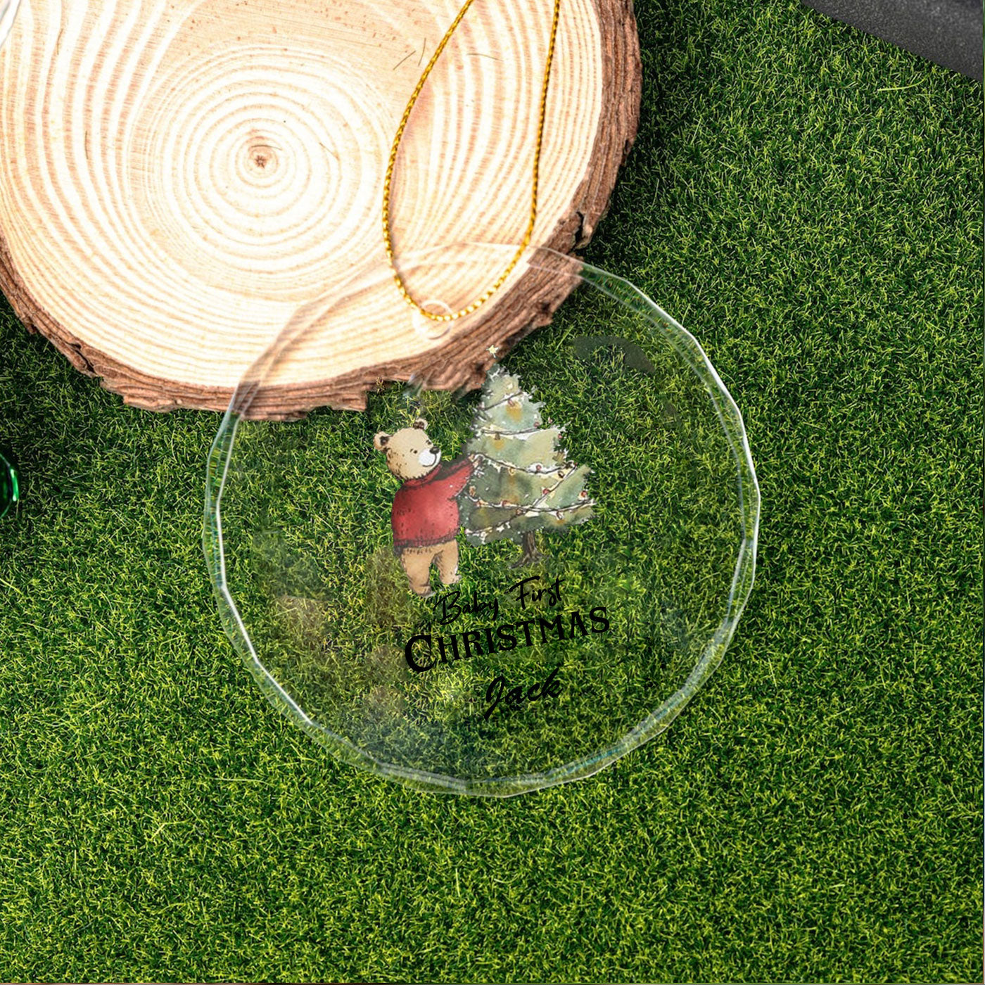 Christmas Bear | A Touch of Holiday Whimsy | Glass Ornament